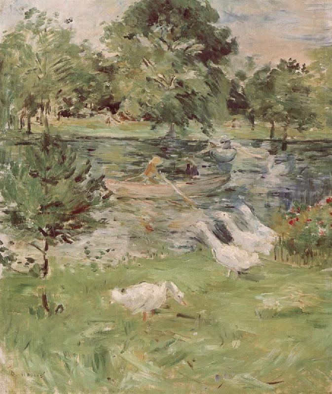 Berthe Morisot The Girl is rowing and goose china oil painting image